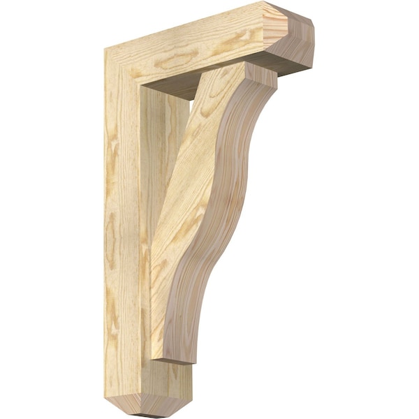 Ekena Millwork Funston Craftsman Rough Sawn Bracket w/ Offset Brace, Douglas Fir, 6"W x 18"D x 30"H BKT0604X18X30FST04RDF - main